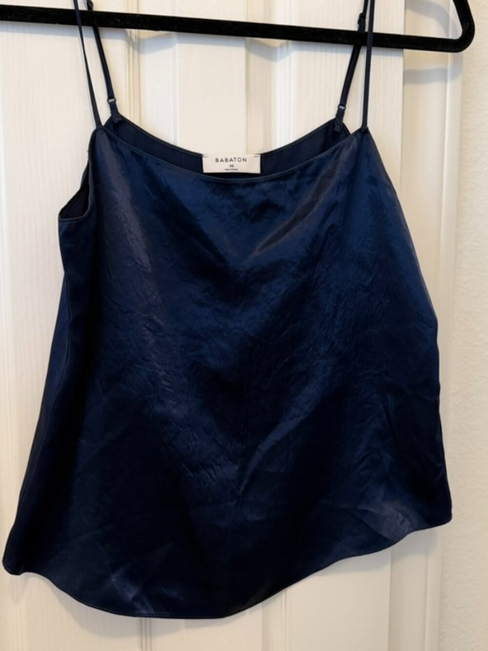 Aritzia Babaton Everly Camisole Navy Satin XS